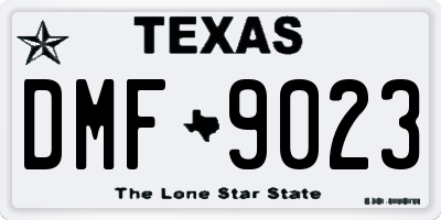 TX license plate DMF9023