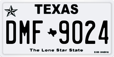 TX license plate DMF9024