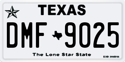 TX license plate DMF9025