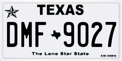 TX license plate DMF9027