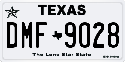 TX license plate DMF9028