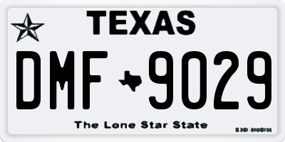 TX license plate DMF9029