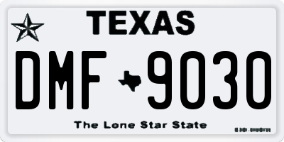 TX license plate DMF9030