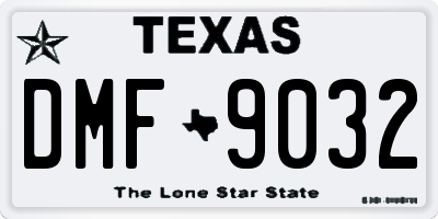 TX license plate DMF9032
