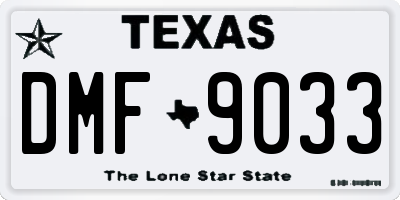 TX license plate DMF9033