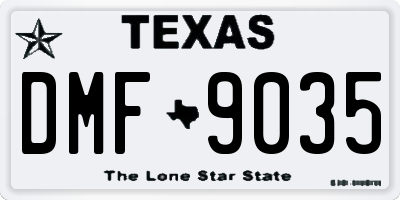 TX license plate DMF9035