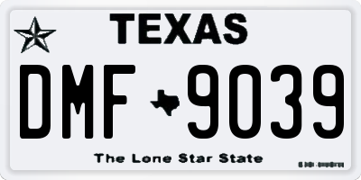 TX license plate DMF9039