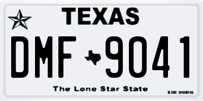 TX license plate DMF9041