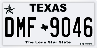 TX license plate DMF9046