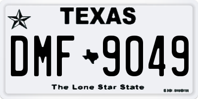 TX license plate DMF9049