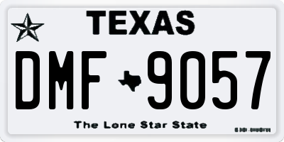 TX license plate DMF9057