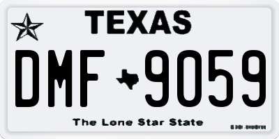 TX license plate DMF9059