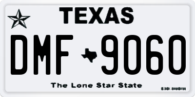 TX license plate DMF9060