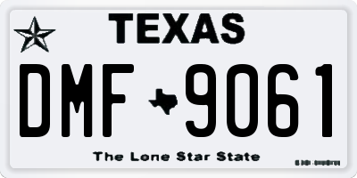 TX license plate DMF9061