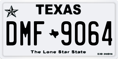 TX license plate DMF9064