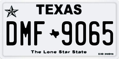 TX license plate DMF9065