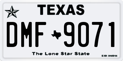 TX license plate DMF9071