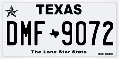 TX license plate DMF9072