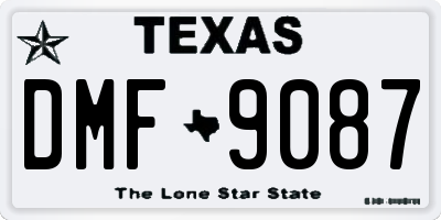 TX license plate DMF9087