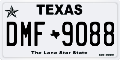 TX license plate DMF9088