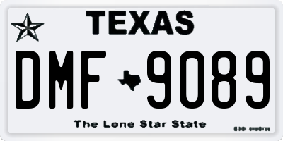 TX license plate DMF9089