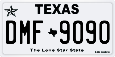 TX license plate DMF9090