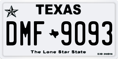 TX license plate DMF9093