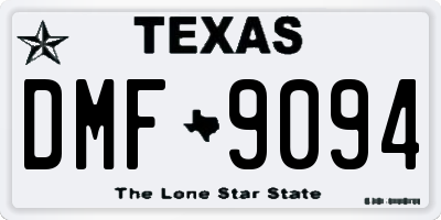 TX license plate DMF9094