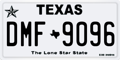 TX license plate DMF9096