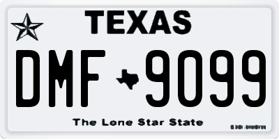 TX license plate DMF9099