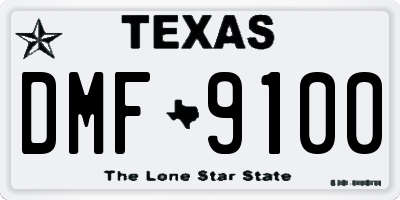 TX license plate DMF9100