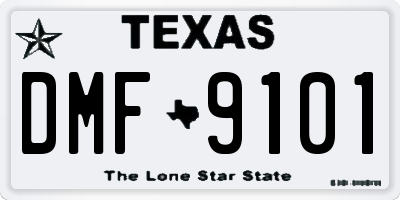 TX license plate DMF9101