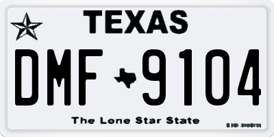 TX license plate DMF9104