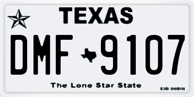 TX license plate DMF9107