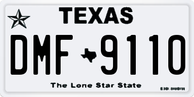 TX license plate DMF9110