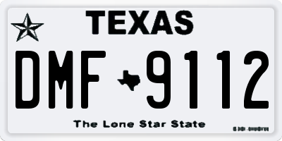 TX license plate DMF9112