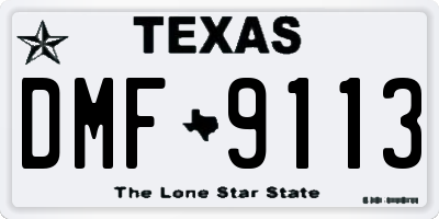 TX license plate DMF9113