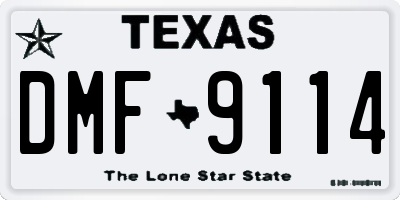 TX license plate DMF9114