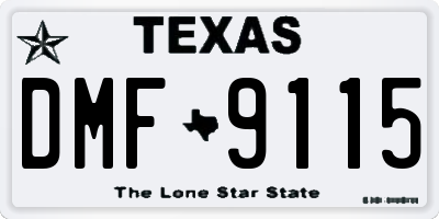 TX license plate DMF9115