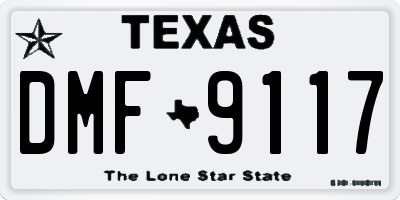 TX license plate DMF9117
