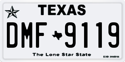 TX license plate DMF9119