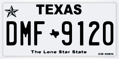 TX license plate DMF9120