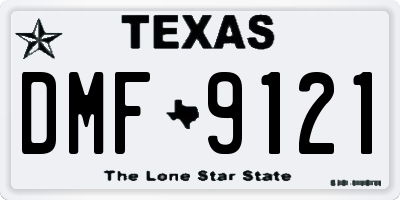 TX license plate DMF9121
