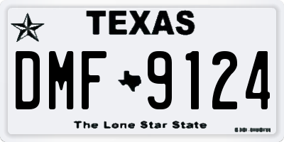 TX license plate DMF9124