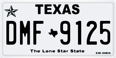 TX license plate DMF9125