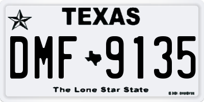 TX license plate DMF9135
