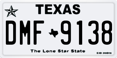 TX license plate DMF9138