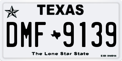 TX license plate DMF9139