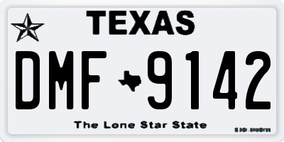 TX license plate DMF9142
