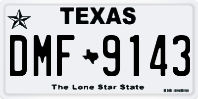 TX license plate DMF9143